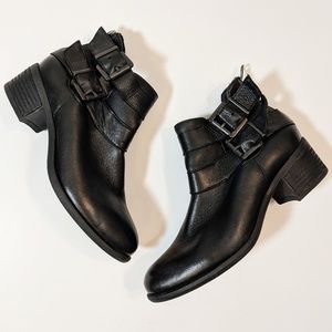 STEVE MADDEN | Black Open Ankle Buckle Boots 5.5